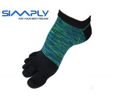 prstové ponožky Simply nízké melír/zelené S (34-37)