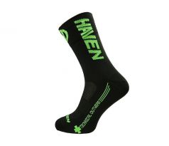 ponožky HAVEN LITE Silver NEO LONG black/green (2 páry) 6-7 (39-41) 