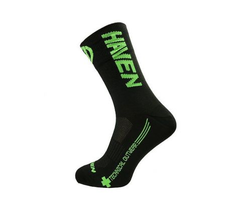 ponožky HAVEN LITE Silver NEO LONG black/green (2 páry)