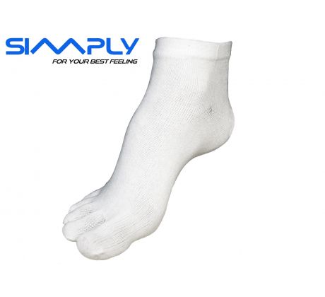 prstové ponožky Simply vyšší bílé