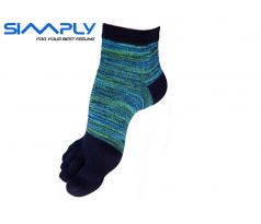 prstové ponožky Simply vyšší melír/zelené M (38-41)
