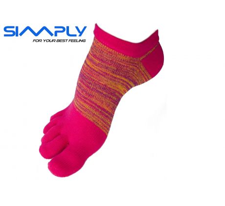 prstové ponožky Simply nízké melír/růžové