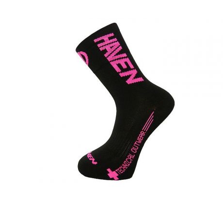 ponožky HAVEN LITE Silver NEO LONG black/pink (2 páry)