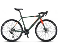 gravel bike Mosso Shimano GRX600 Alu 2x11 Disc zelená-fluo oranžová mat