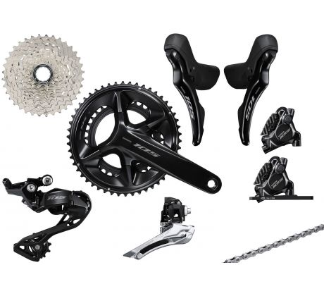 sada Shimano 105 R7100 2x12 disc vč. klik 170 mm (50/34)