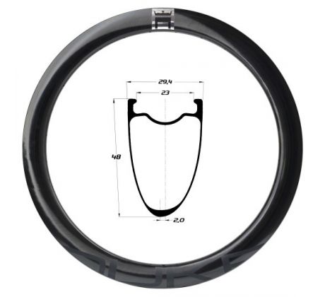 silniční karbonový ráfek DUKE Baccara X 48 SLR2 disc
