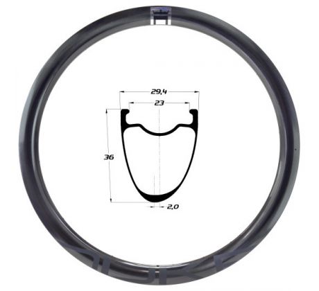 silniční karbonový ráfek DUKE Baccara X 36 SLR2 disc