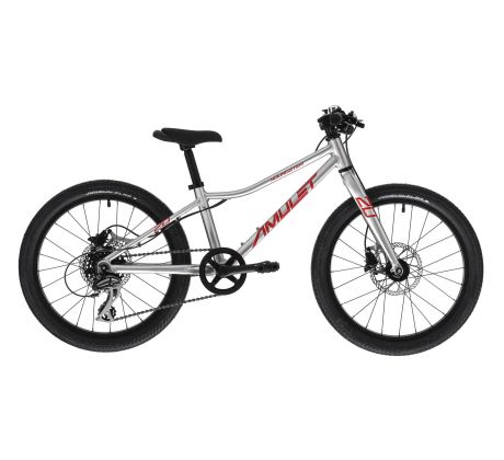dětské kolo 20" Amulet Youngster 20 SH 2025 alu brushed transparent/red