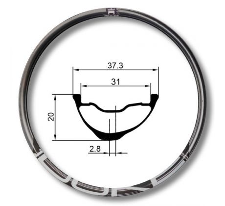 29" karbonový ráfek DUKE Lucky Jack SLS5 31 mm