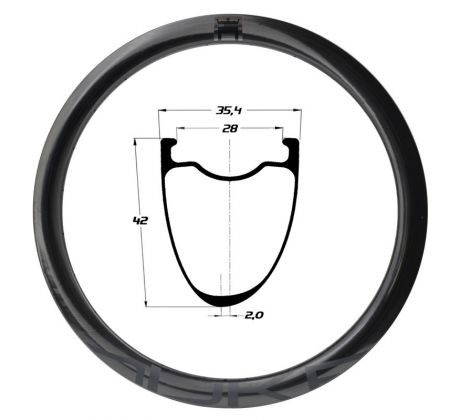 gravel karbonový ráfek DUKE Baccara WRX 42 SLR2