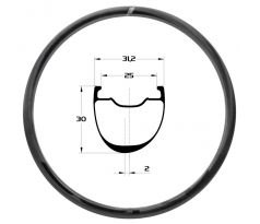 28" karbonový ráfek DUKE Strada 30