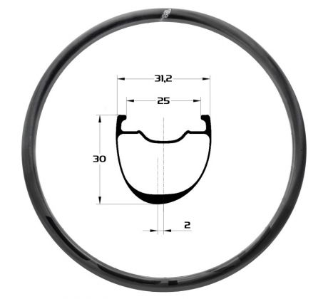 28" karbonový ráfek DUKE Strada 30