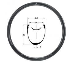 28" karbonový ráfek DUKE Strada 36