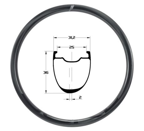 28" karbonový ráfek DUKE Strada 36