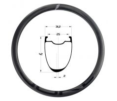 28" karbonový ráfek DUKE Strada 42