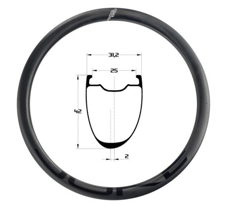 28" karbonový ráfek DUKE Strada 42