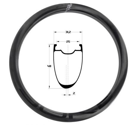 28" karbonový ráfek DUKE Strada 48