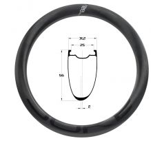 28" karbonový ráfek DUKE Strada 56