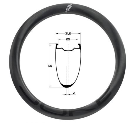 28" karbonový ráfek DUKE Strada 56