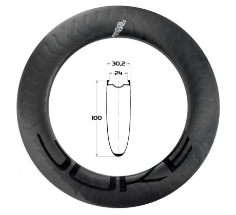 28" karbonový ráfek DUKE Strada ÆRA 100