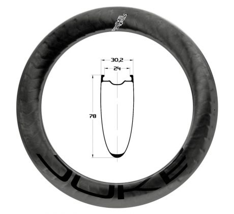 28" karbonový ráfek DUKE Strada ÆRA 78