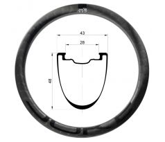 28" karbonový ráfek DUKE Sierra ÆRA W48