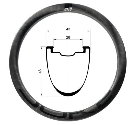 28" karbonový ráfek DUKE Sierra ÆRA W48