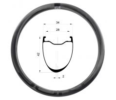 28" karbonový ráfek DUKE Sierra 42