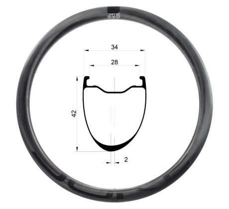 28" karbonový ráfek DUKE Sierra 42