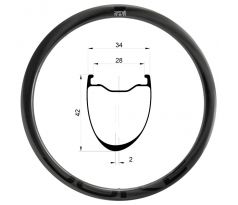 32" karbonový ráfek DUKE Sierra 42